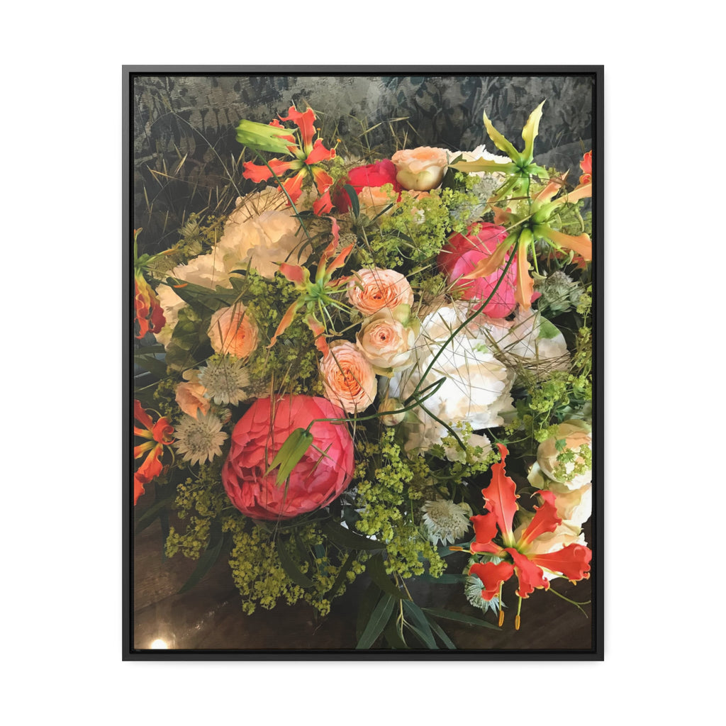 Flower Bouquet in Peach, Pink, White and Green