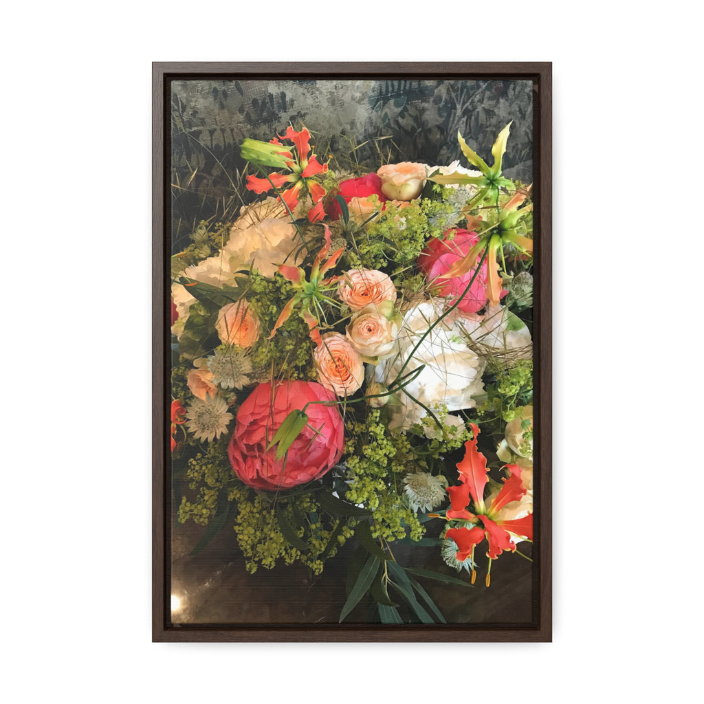 Flower Bouquet in Peach, Pink, White and Green