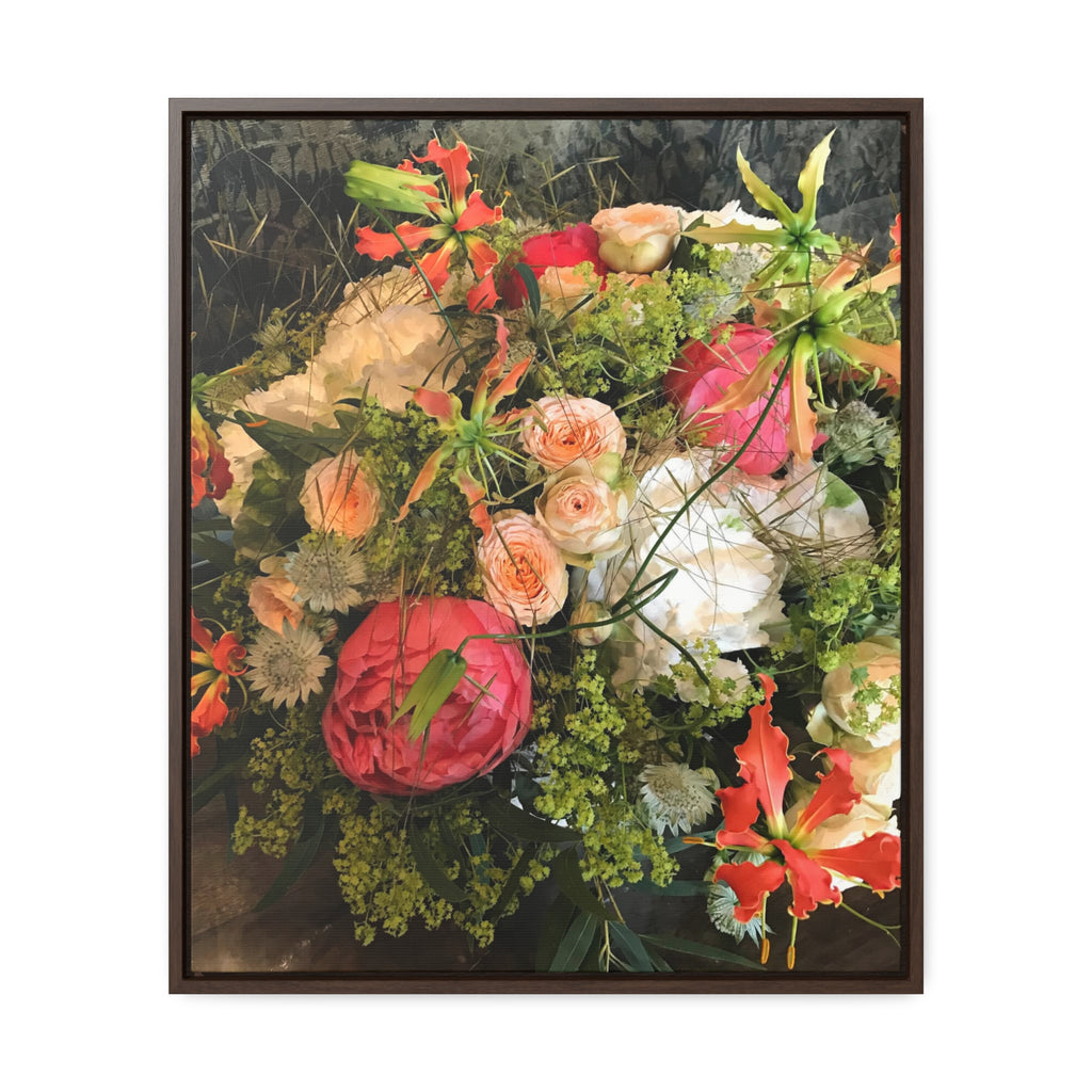 Flower Bouquet in Peach, Pink, White and Green