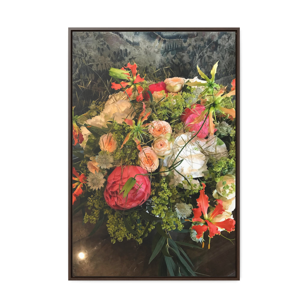 Flower Bouquet in Peach, Pink, White and Green
