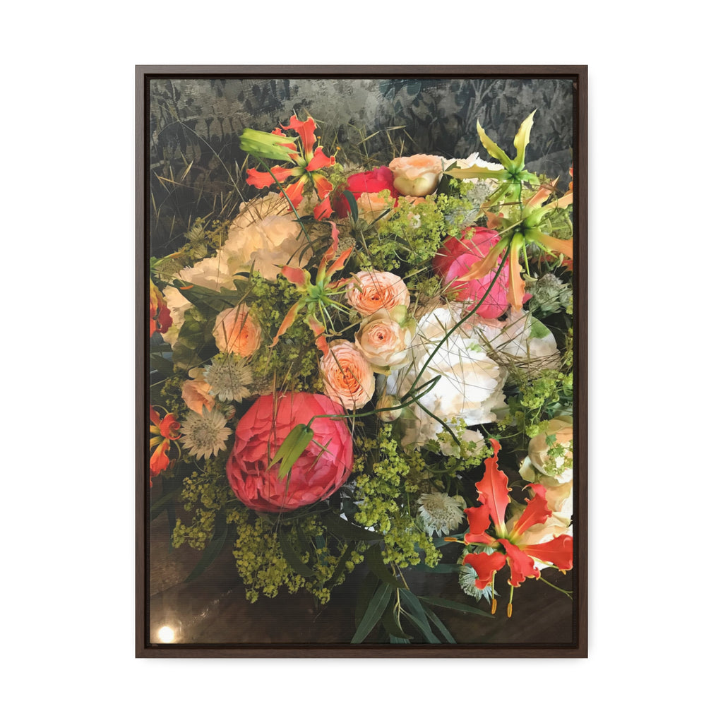 Flower Bouquet in Peach, Pink, White and Green