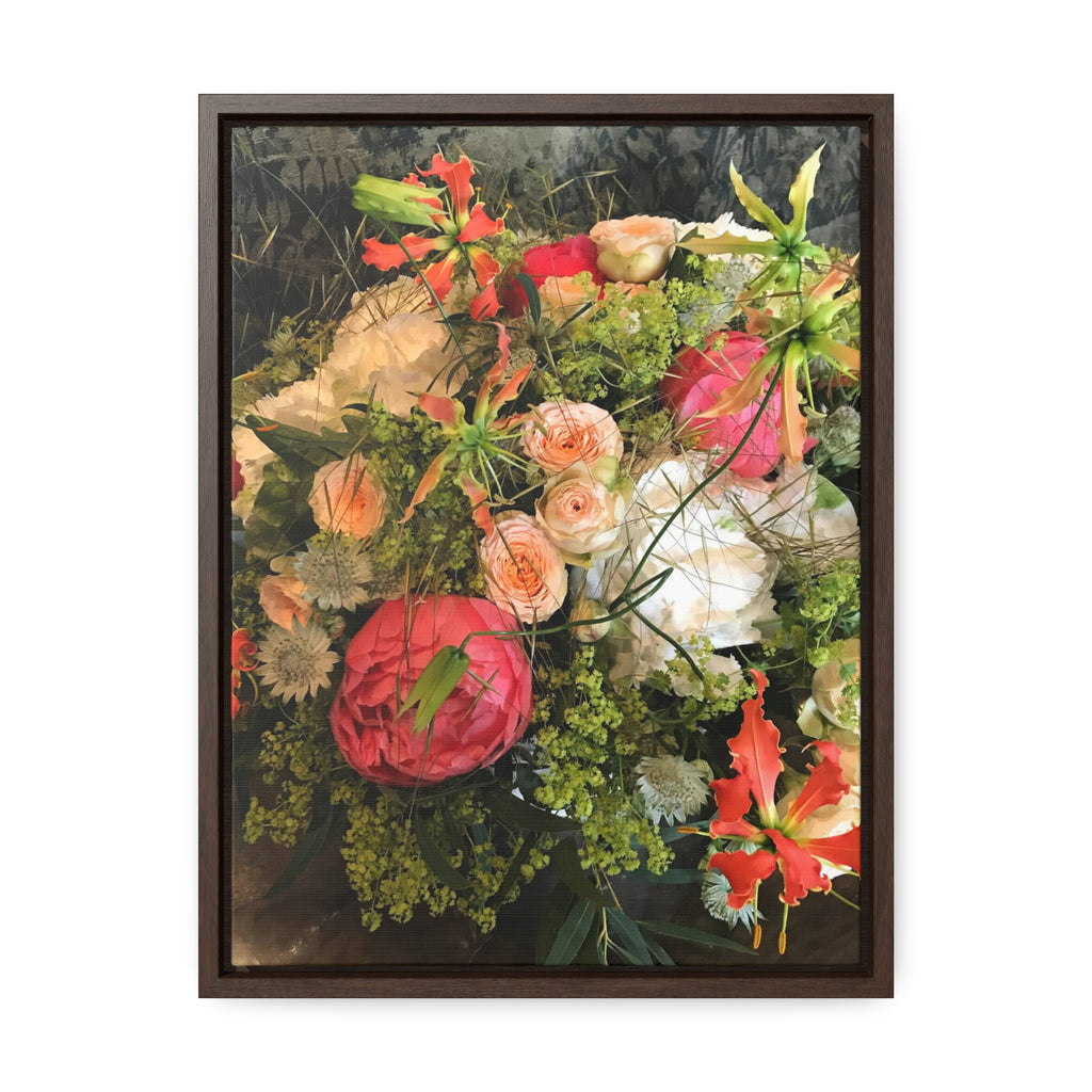 Flower Bouquet in Peach, Pink, White and Green