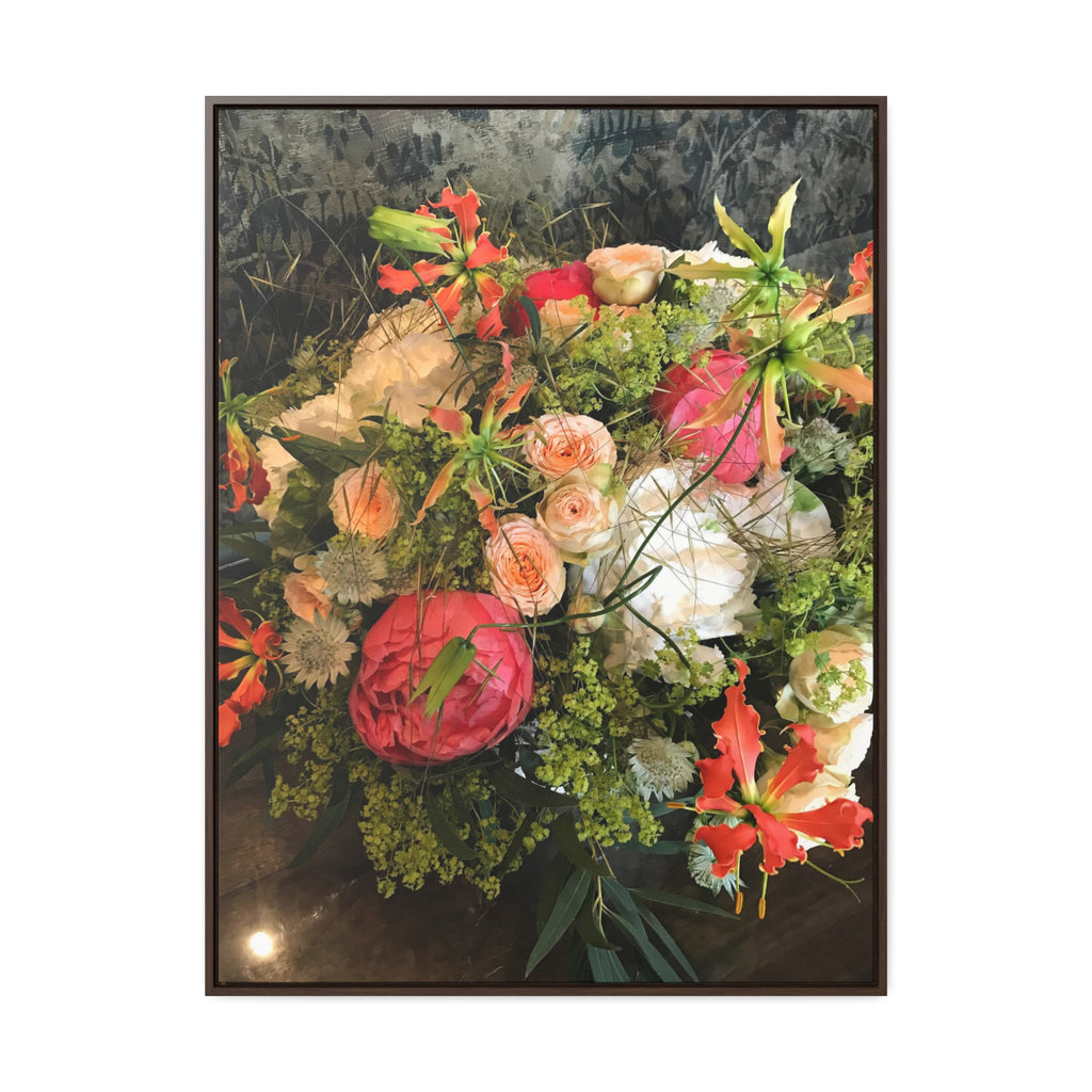 Flower Bouquet in Peach, Pink, White and Green