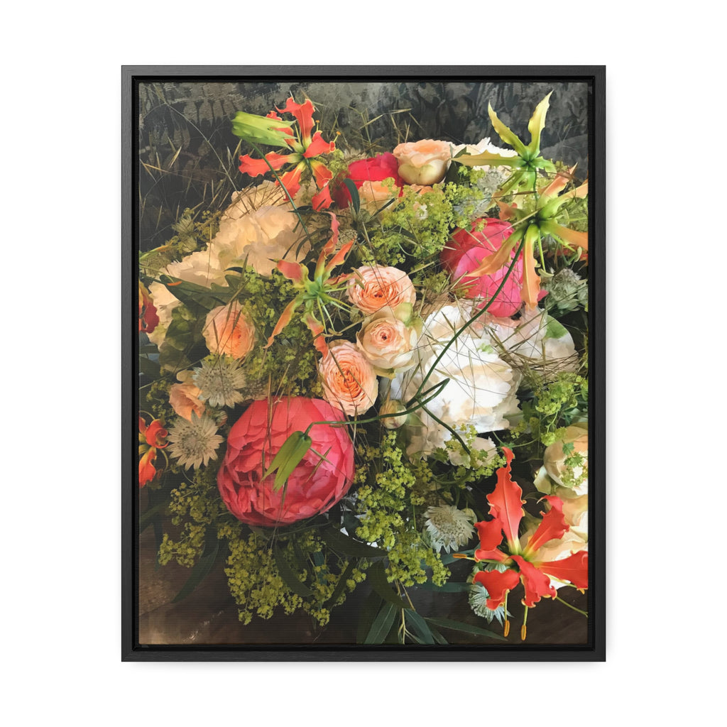 Flower Bouquet in Peach, Pink, White and Green