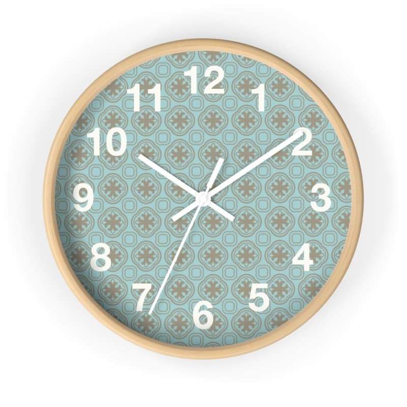 Arnaud Wall Clock - 10 / Wooden / White - Home Decor Art & Wall Decor, art nouveau, black, blue, 