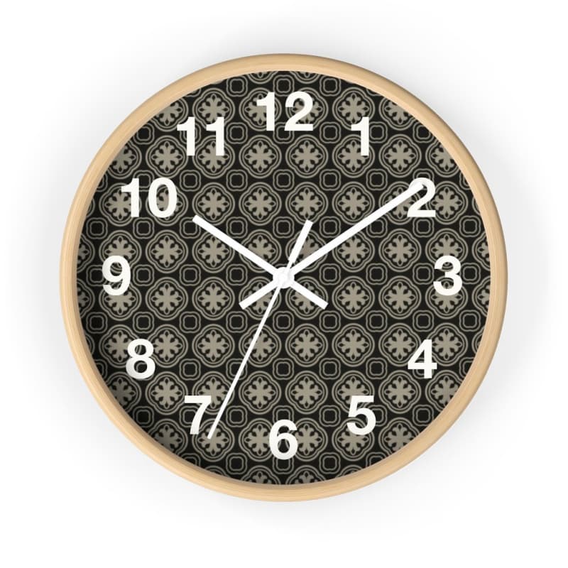 Arnaud Wall Clock - 10 / Wooden / White - Home Decor Art & Wall Decor, Art Nouveau, Black, Clock, 