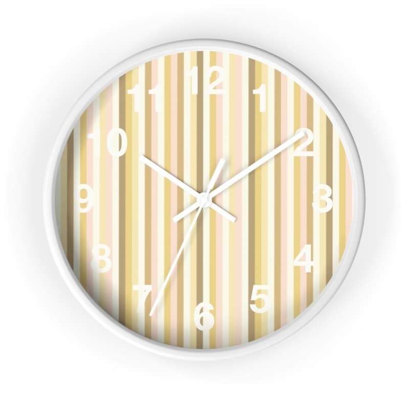 Diana Wall Clock - 10 / White / White - Home Decor beige, Clock, ivory, khaki, pink Made in USA
