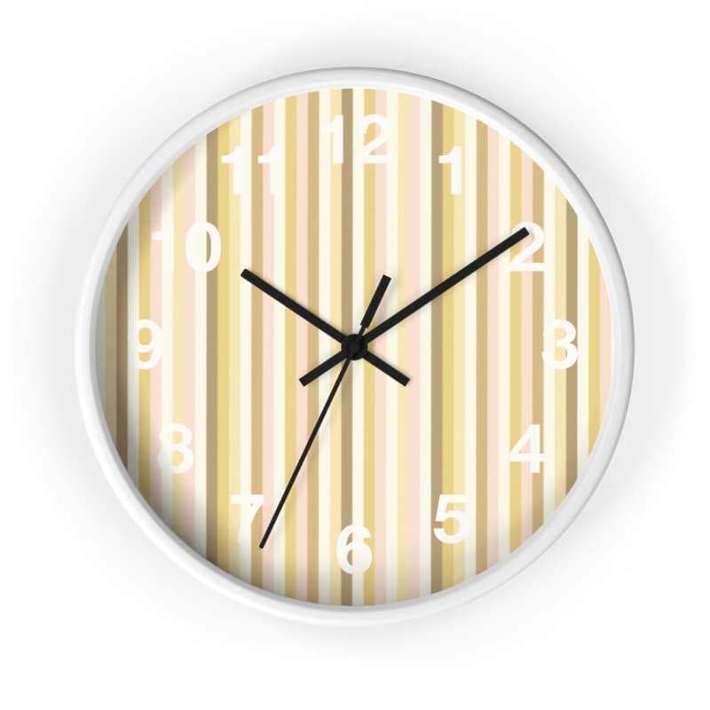 Diana Wall Clock - 10 / White / Black - Home Decor beige, Clock, ivory, khaki, pink Made in USA