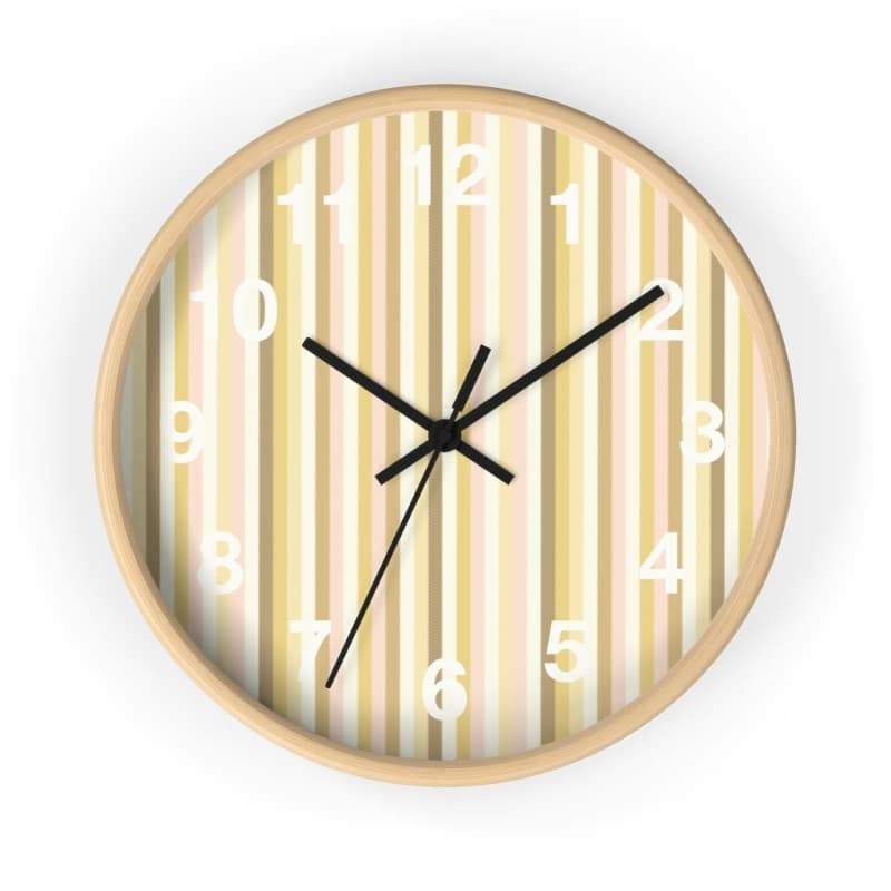 Diana Wall Clock - 10 / Wooden / Black - Home Decor beige, Clock, ivory, khaki, pink Made in USA