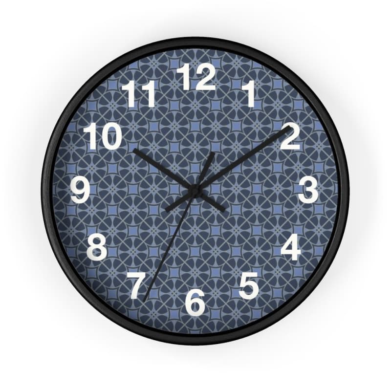 Helen Wall Clock - 10 / Black / Black - Home Decor Art & Wall Decor, Black, Blue, Clock, Clocks Made