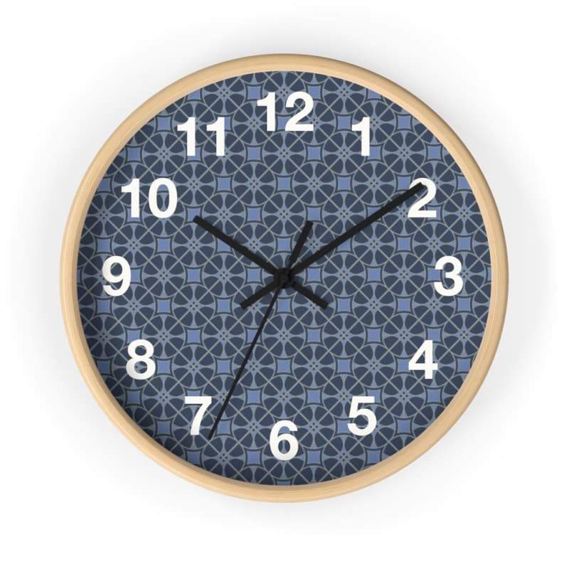 Helen Wall Clock - 10 / Wooden / Black - Home Decor Art & Wall Decor, Black, Blue, Clock, Clocks 