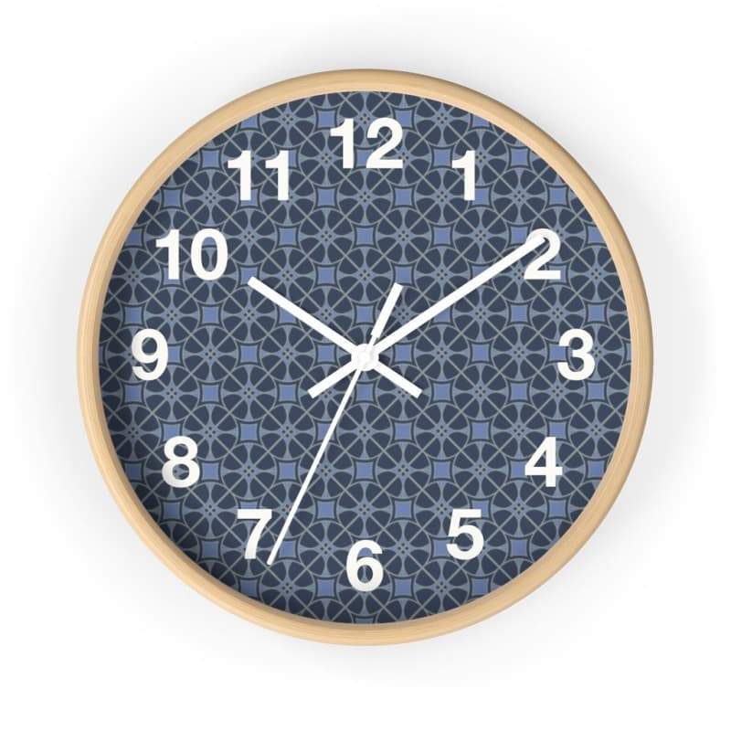 Helen Wall Clock - 10 / Wooden / White - Home Decor Art & Wall Decor, Black, Blue, Clock, Clocks 