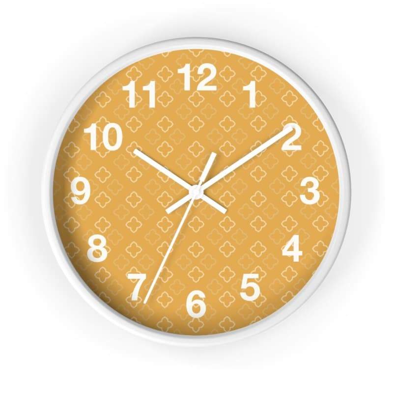Marta Wall Clock - 10 / White / White - Home Decor Art & Wall Decor, Clock, Gold, Golden, Hands Made