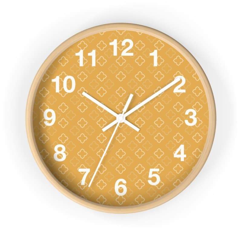 Marta Wall Clock - 10 / Wooden / White - Home Decor Art & Wall Decor, Clock, Gold, Golden, Hands 