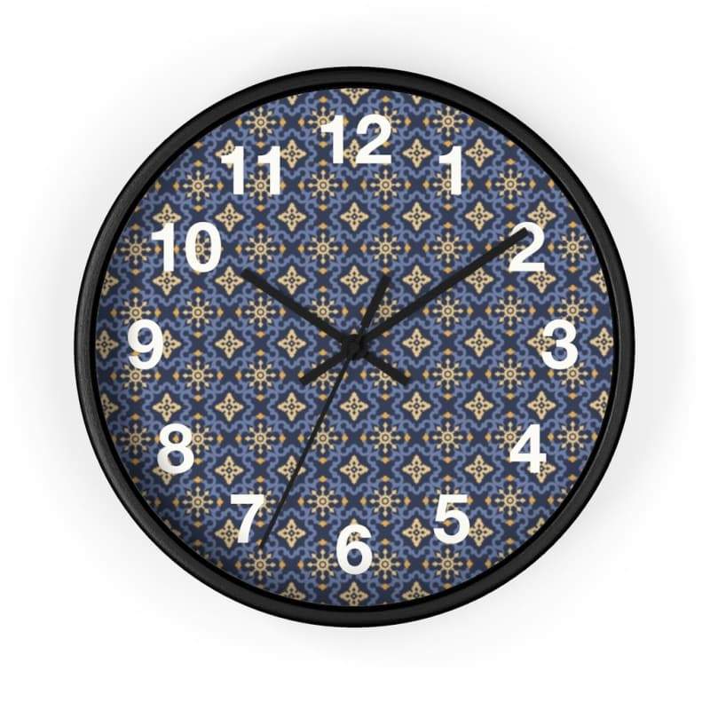 Matteo Wall Clock - 10 / Black / Black - Home Decor Art & Wall Decor, Black, Blue, Clock, Geometric 