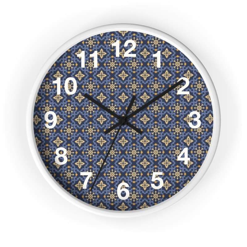 Matteo Wall Clock - 10 / White / Black - Home Decor Art & Wall Decor, Black, Blue, Clock, Geometric 