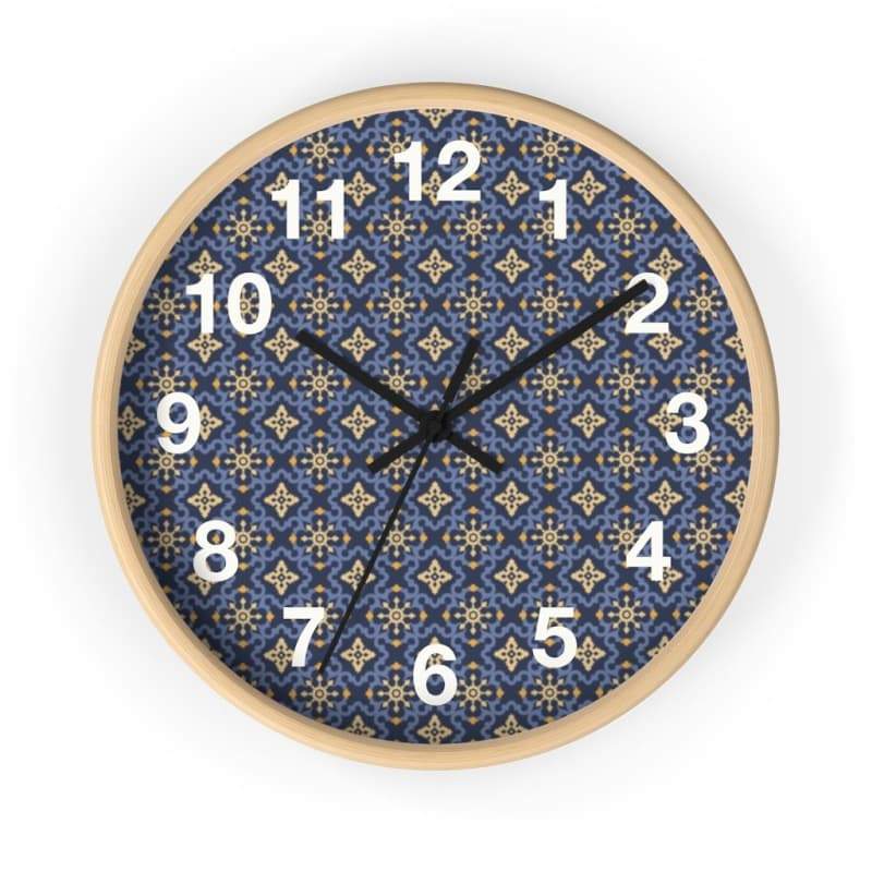 Matteo Wall Clock - 10 / Wooden / Black - Home Decor Art & Wall Decor, Black, Blue, Clock, Geometric