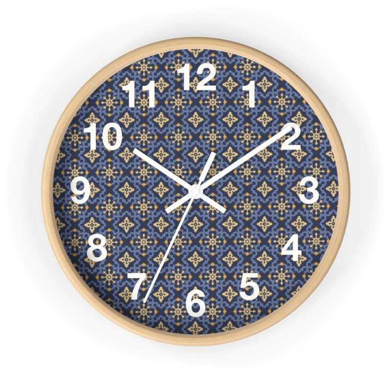 Matteo Wall Clock - 10 / Wooden / White - Home Decor Art & Wall Decor, Black, Blue, Clock, Geometric