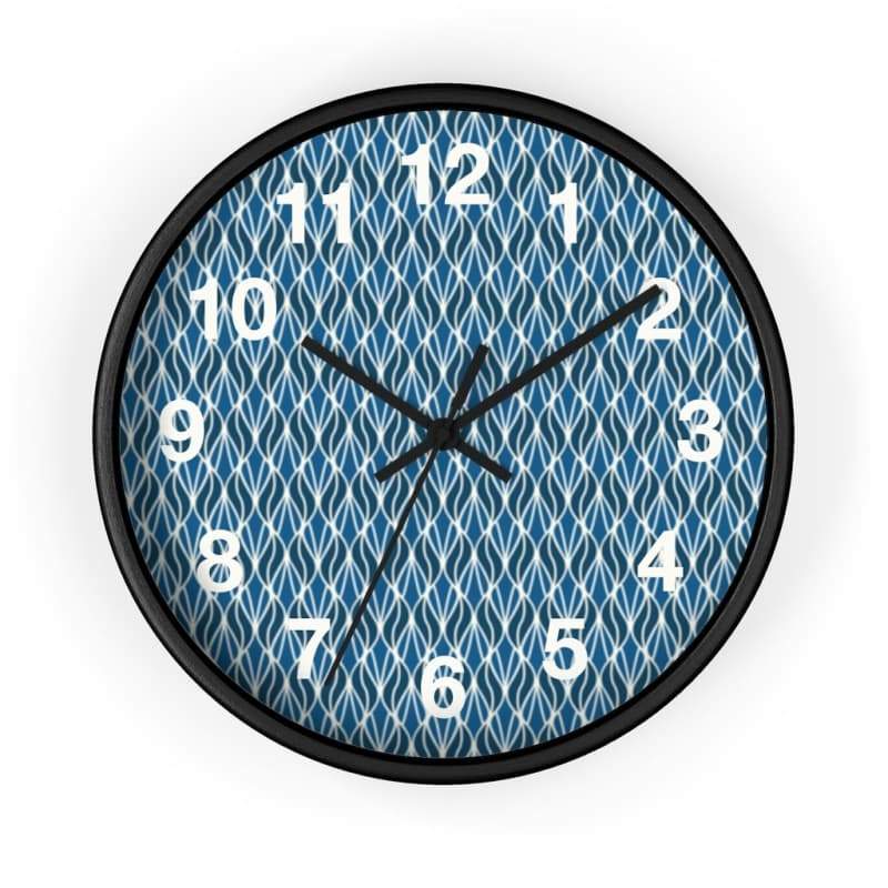 Skylar Wall Clock - 10 / Black / Black - Home Decor Art & Wall Decor, black, blue, Clock, decor Made
