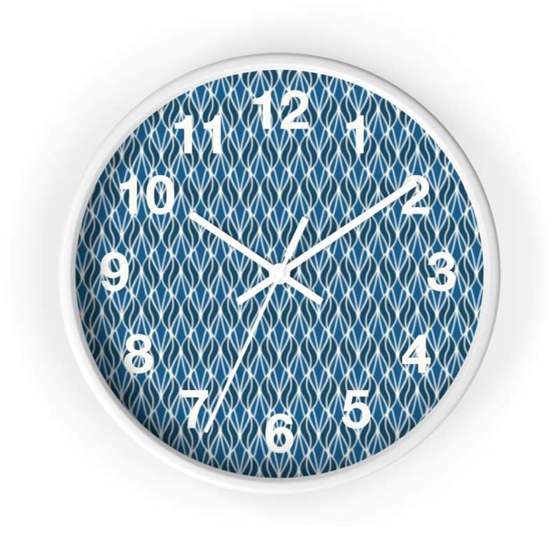 Skylar Wall Clock - 10 / White / White - Home Decor Art & Wall Decor, black, blue, Clock, decor Made