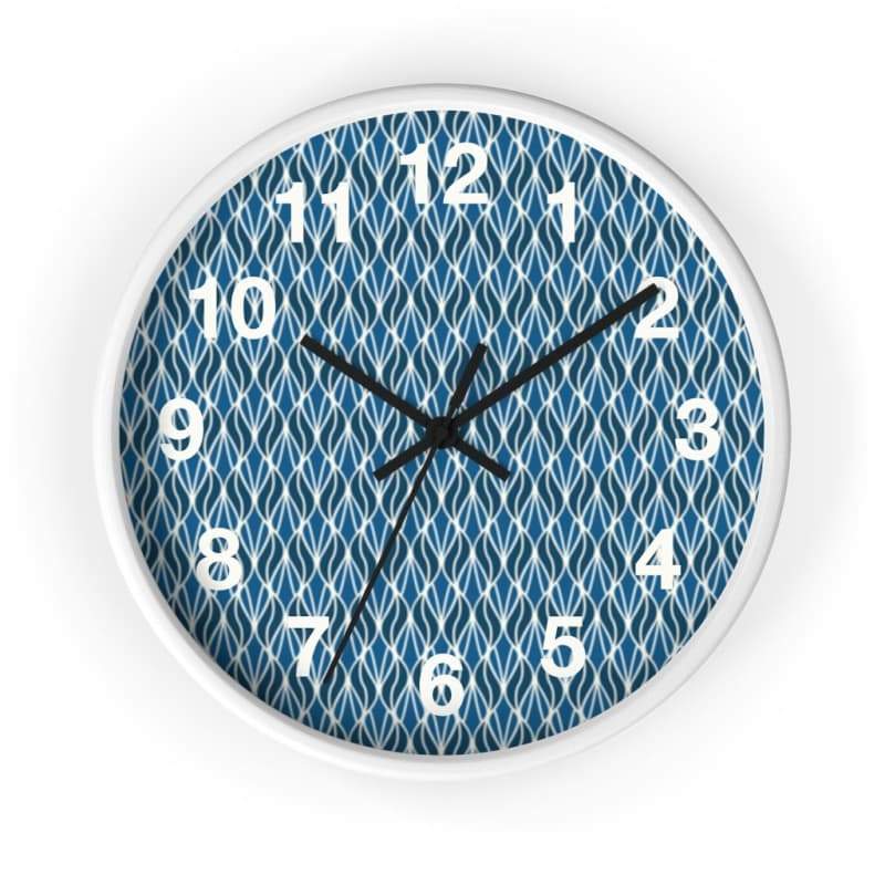 Skylar Wall Clock - 10 / White / Black - Home Decor Art & Wall Decor, black, blue, Clock, decor Made