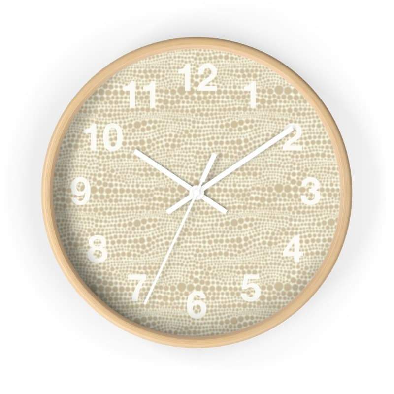 Tamara Wall Clock - 10 / Wooden / White - Home Decor Art & Wall Decor, Beachy, Beige, Black, Circles