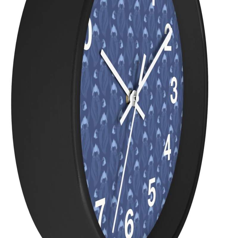 Victoria Wall Clock - Home Decor Art Deco, Blue, Clock, Pattern, Wall Clock Made in USA